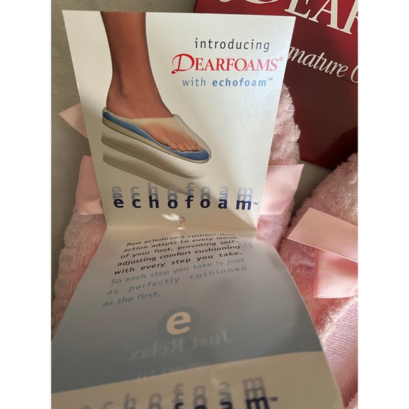 NOS ViNTaGe DEARFOAMS Comfort Slippers PINK 8-9 - Picture 2 of 5